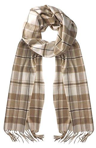 Checkered Tan Soft Cashmere Feel Plaid Houndstooth Print Scarf Unisex Scarves Warm & Cozy