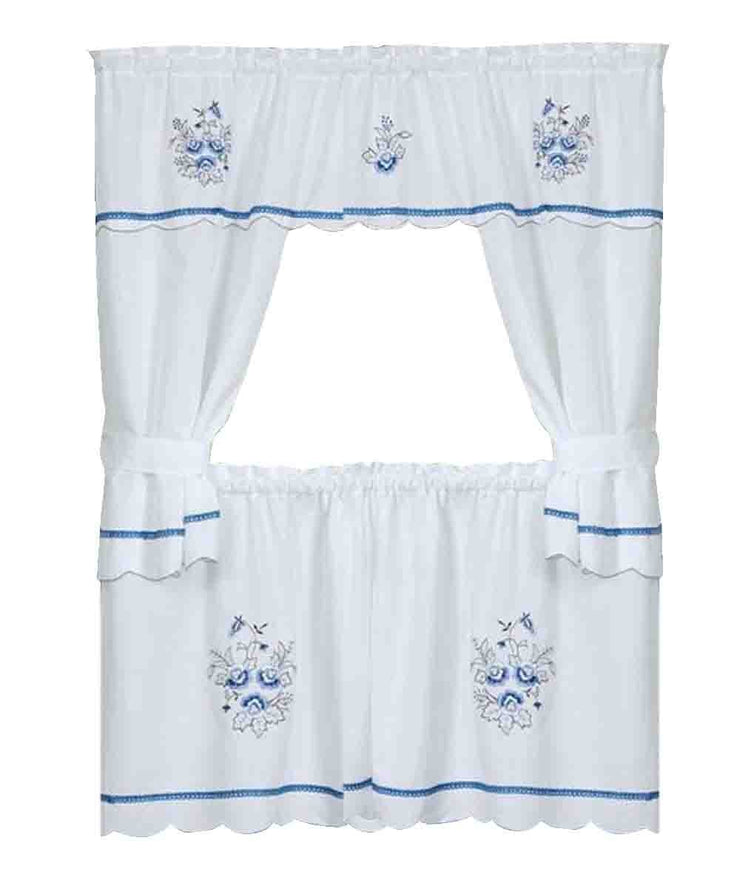Peach Couture Embellished Dainty Blue & White Flower Window in a Bag Set