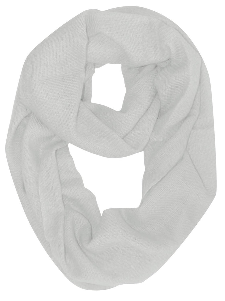 White Light and Soft Luxurious Cashmere Wool Infinity Loop Wrap Scarf