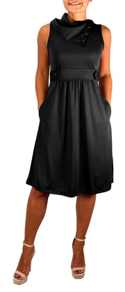 B4068-Foldover-Collar-Dress-Black-XS-SD
