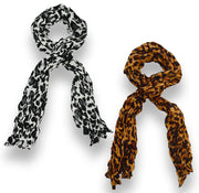 Peach Couture Trendy Women's Leopard Animal Print Crinkle Scarf wrap