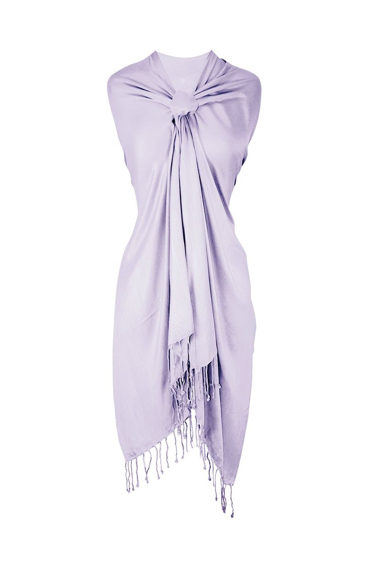 Peach Couture Soft Silky Rayon Pashmina Shawl Wrap Scarf in Solid Color