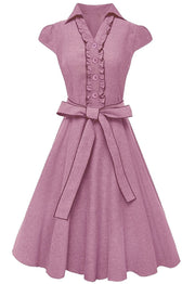 A9706-Ruffle-Neck-Dress-Pink-L