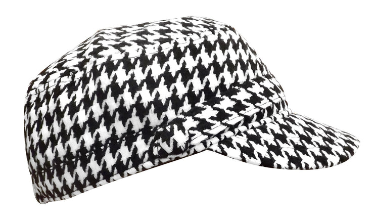 Black White Houndstooth Hat Soft Cashmere Feel Plaid Houndstooth Print Scarf Unisex Scarves Warm & Cozy