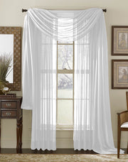 Peach Couture Home Collection Beautiful Accent 1 Piece Solid Lightweight Sheer Colored Viole Window Scarf - 54" x 216"