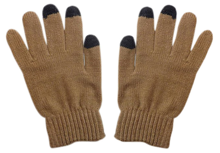 Unisex Warm Knitted Texting Gloves for Iphone Android Smart phones Touch screens Beige