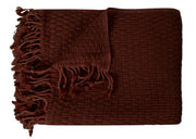 Peach Couture Home Collection Luxurious Look and Feel Basketweave Authentic Cashmere Throw with Tassels 50 x 60 in
