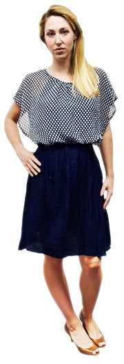 Charming Polka Dot Key Hole Back Tunic Top and Skirt 2 in 1 Dress