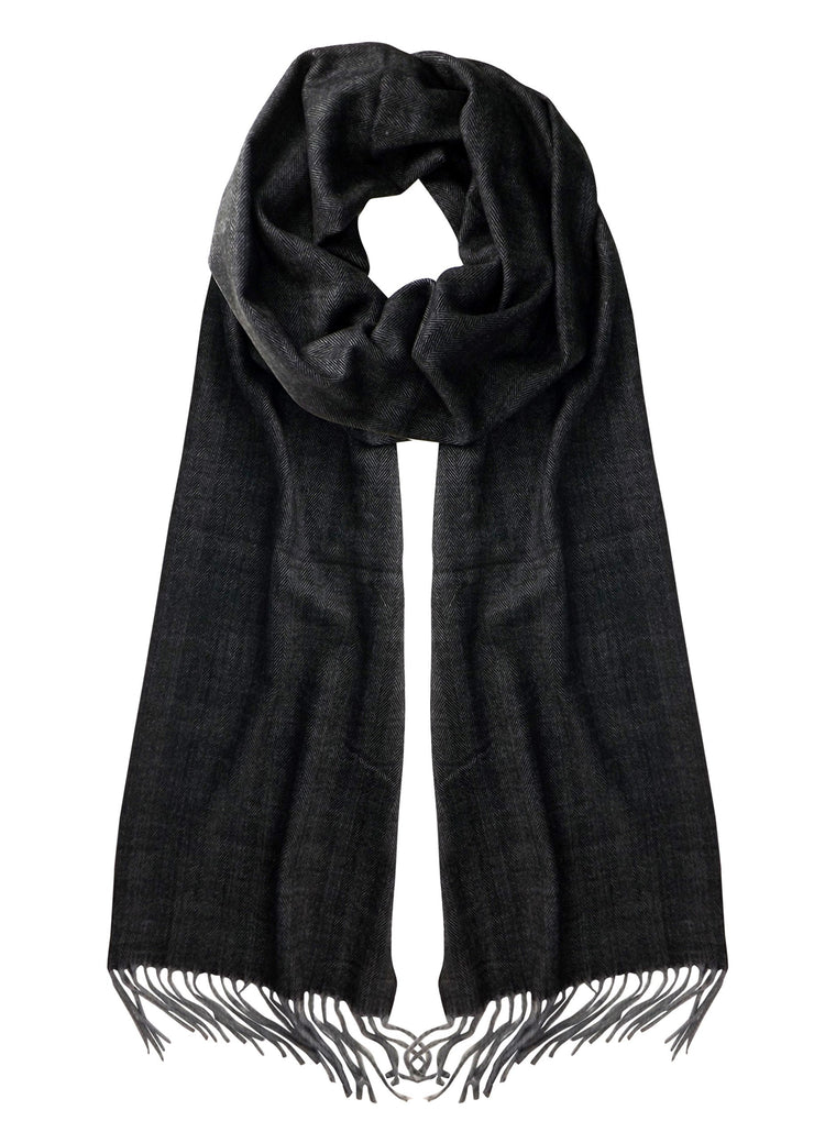 Stripe Dark Gray Soft Cashmere Feel Plaid Houndstooth Print Scarf Unisex Scarves Warm & Cozy