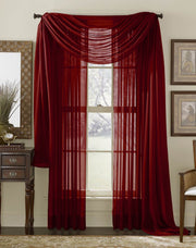 Couture Home Collection 1 Piece Solid Sheer Window Treatment Curtain Rod Pocket 54" X 84"
