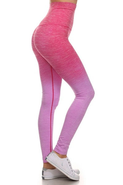 Lydia Dip Dye Ombre Athletic Leggings with High Waistband