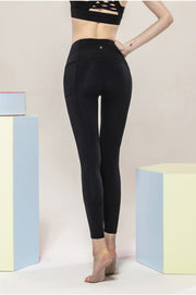"Race You There" Solid High-Rise Leggings with Pockets
