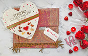 Luxury Valentines Day Gift Set: Scarf/Tie Set + Gourmet Chocolate Heart