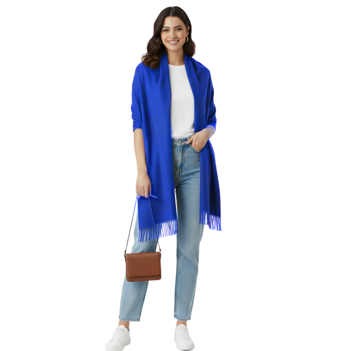 Luxurious Cashmere Pashmina Shawl - Blue