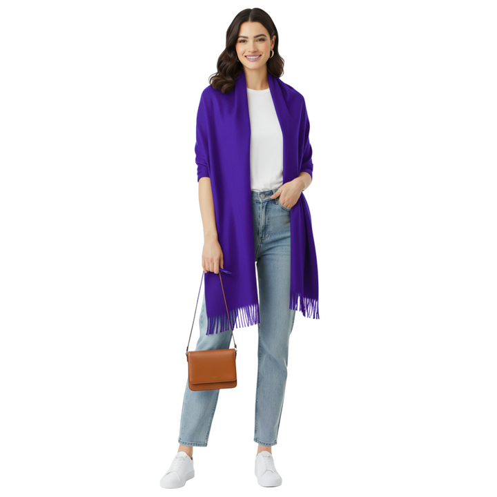 Luxurious Cashmere Pashmina Shawl - Purple