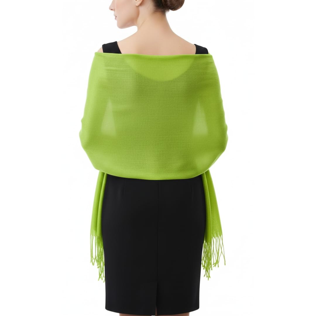 Peach Couture Soft Silky Rayon Pashmina Shawl Wrap Scarf in Solid Color (Kelly Green)