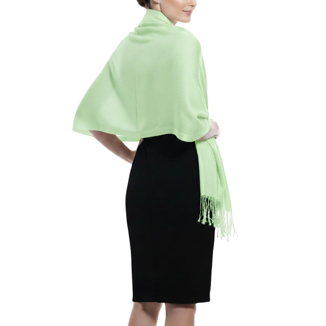 Peach Couture Soft and Silky Bamboo Rayon Pashmina Feel Shawl Scarf Wrap (Baby Green)