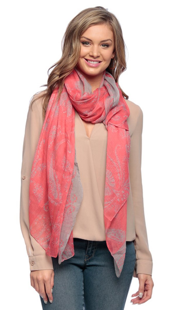 Lightweight Paisley Design Scarf Shawl Wrap
