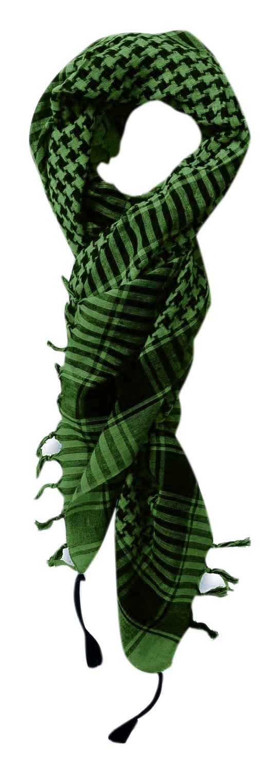Peach Couture Chic Fashionable 100% Cotton Soft Unisex Shemagh Keffiyeh Scarf (Green)