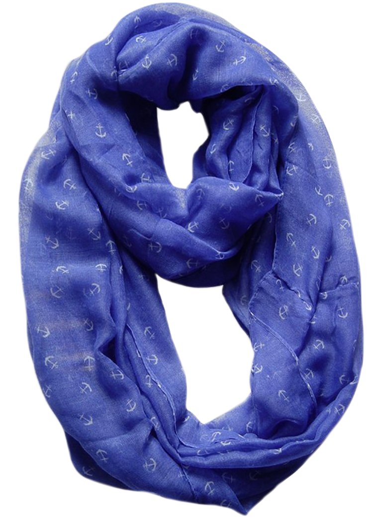 Peach Couture Anchor Print Cute Trendy All season Infinity Loop Scarves Periwinkle