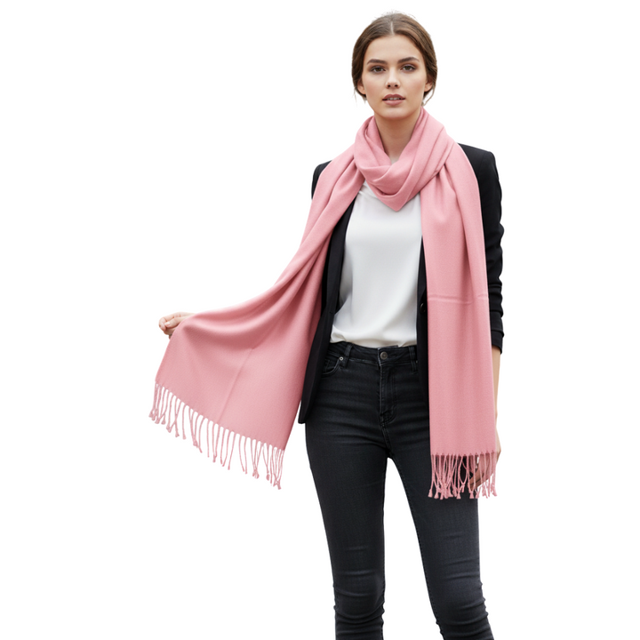 Baby Pink Cashmere & Silk Shawl