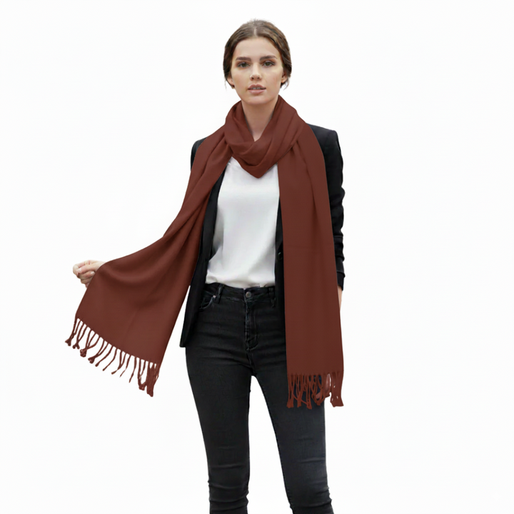 Chocolate Brown Cashmere & Silk Shawl