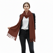 Chocolate Brown Cashmere & Silk Shawl