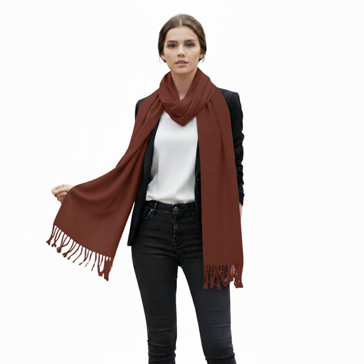 Chocolate Brown Cashmere & Silk Shawl