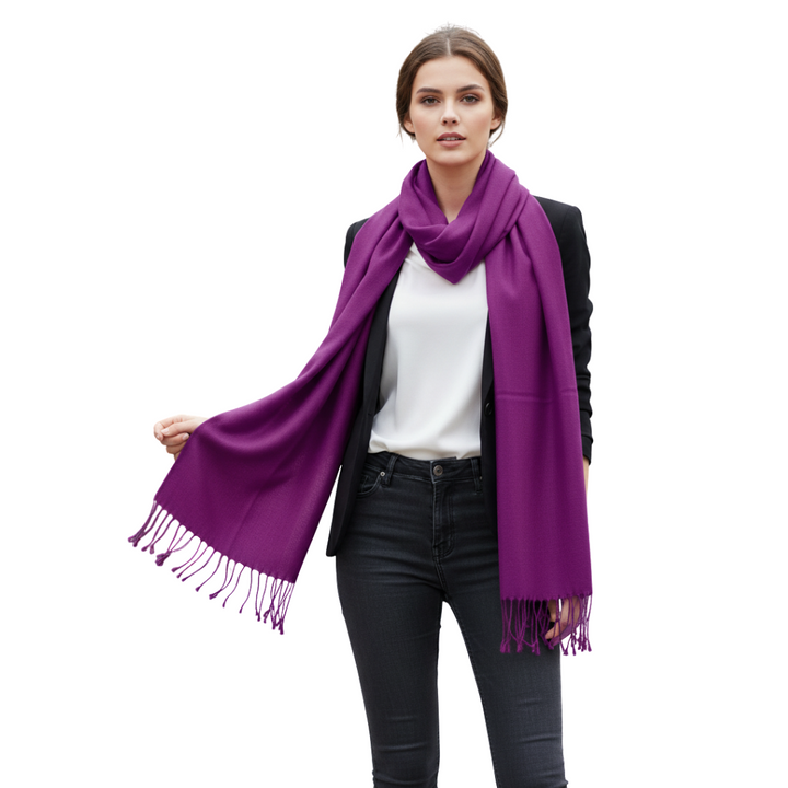 Purple Cashmere & Silk Shawl