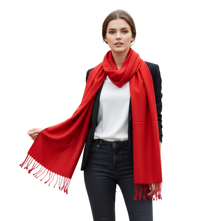 Red Cashmere & Silk Shawl