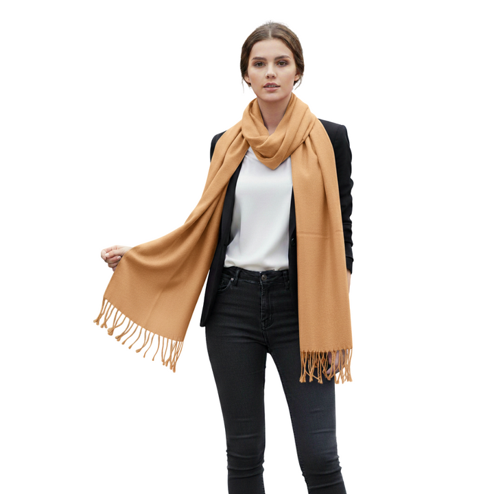 Tan Cashmere & Silk Shawl