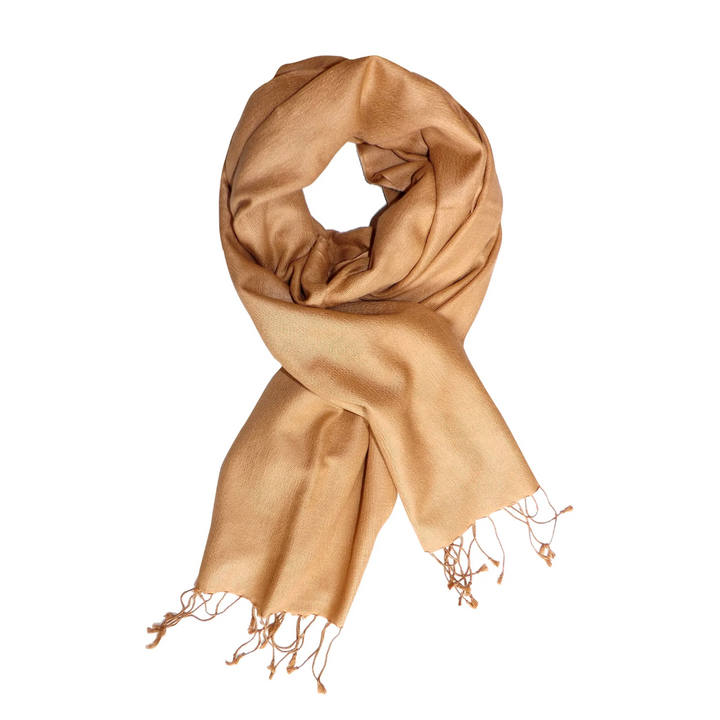 Tan Cashmere & Silk Shawl