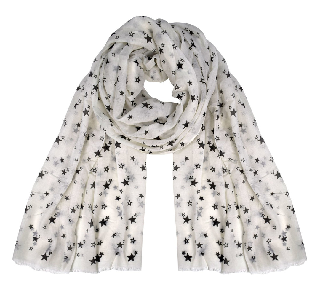 Peach Couture Womens Summer Fashion Light Weight Starry Scarf Shawls White Black