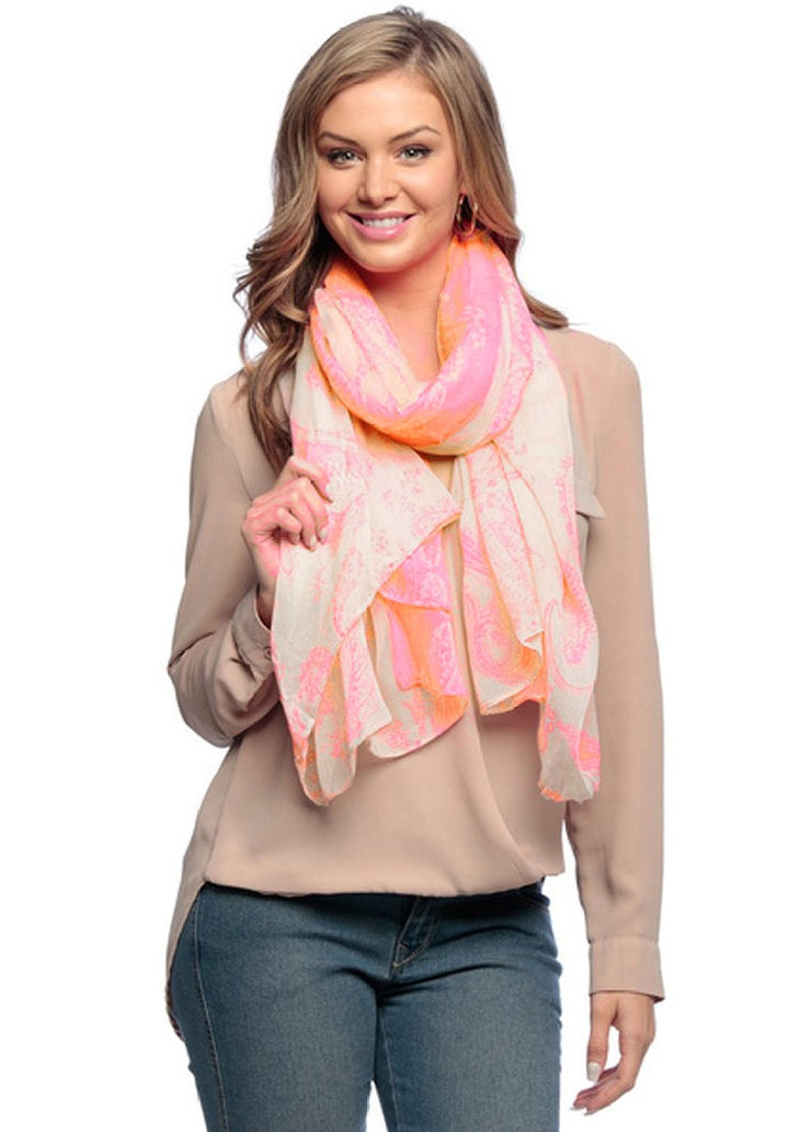 Lightweight Paisley Design Scarf Shawl Wrap