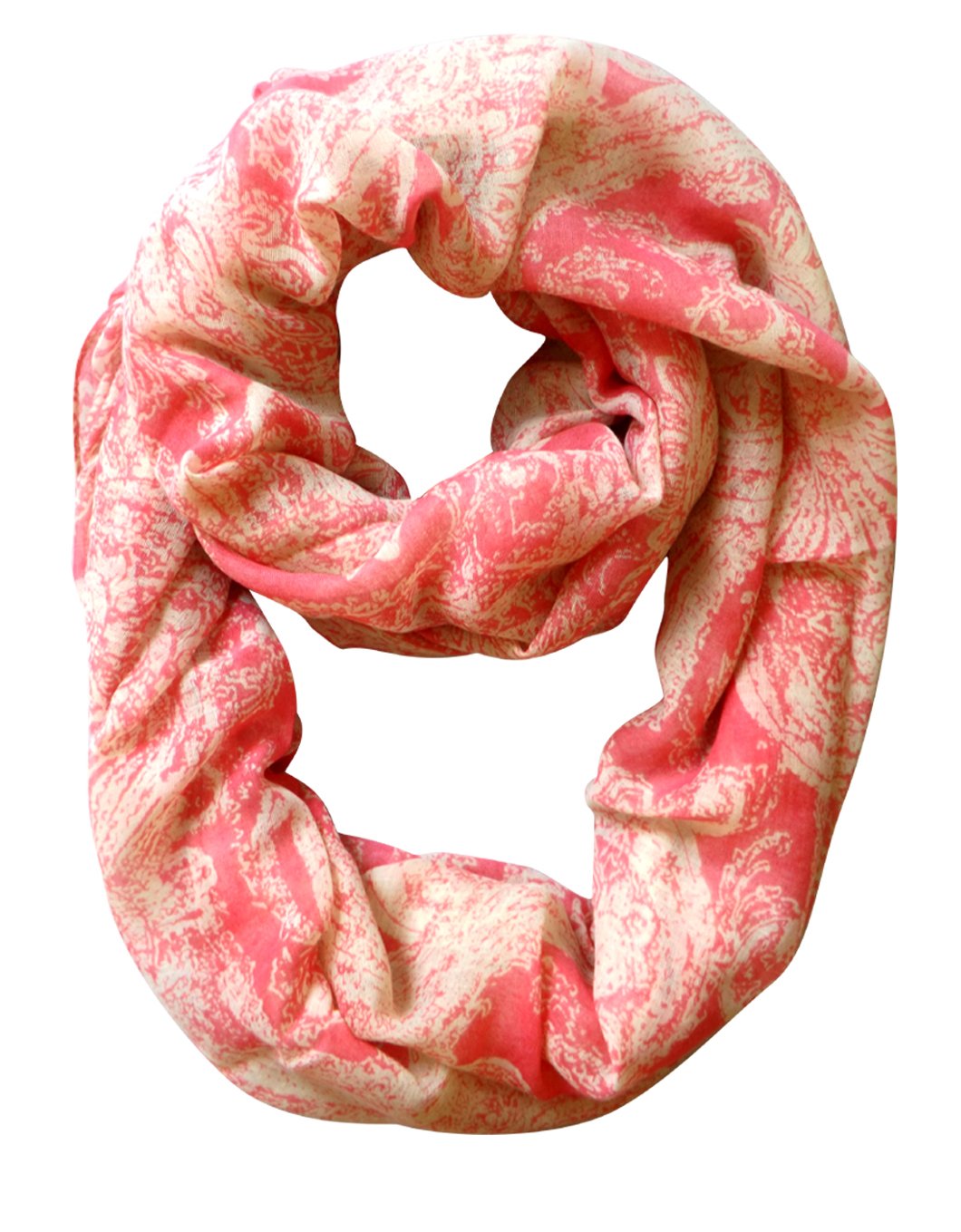 Beautiful Graphic Sunflower Lightweight Paisley Print Infinity Loop Scarf Pink