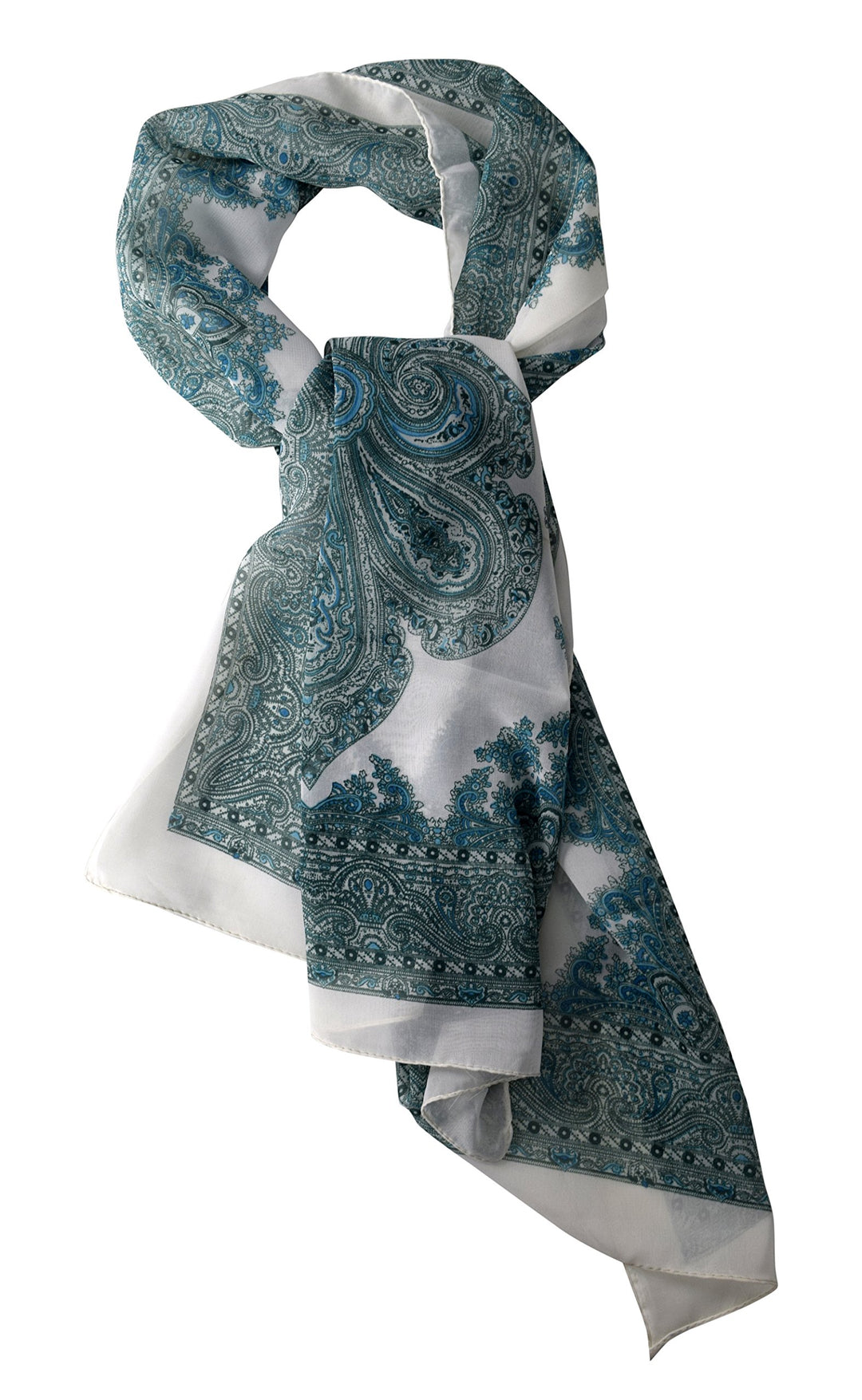 Elegant Damask Paisley Henna Lightweight All Season Shawl Scarf (Teal-Turquoise)