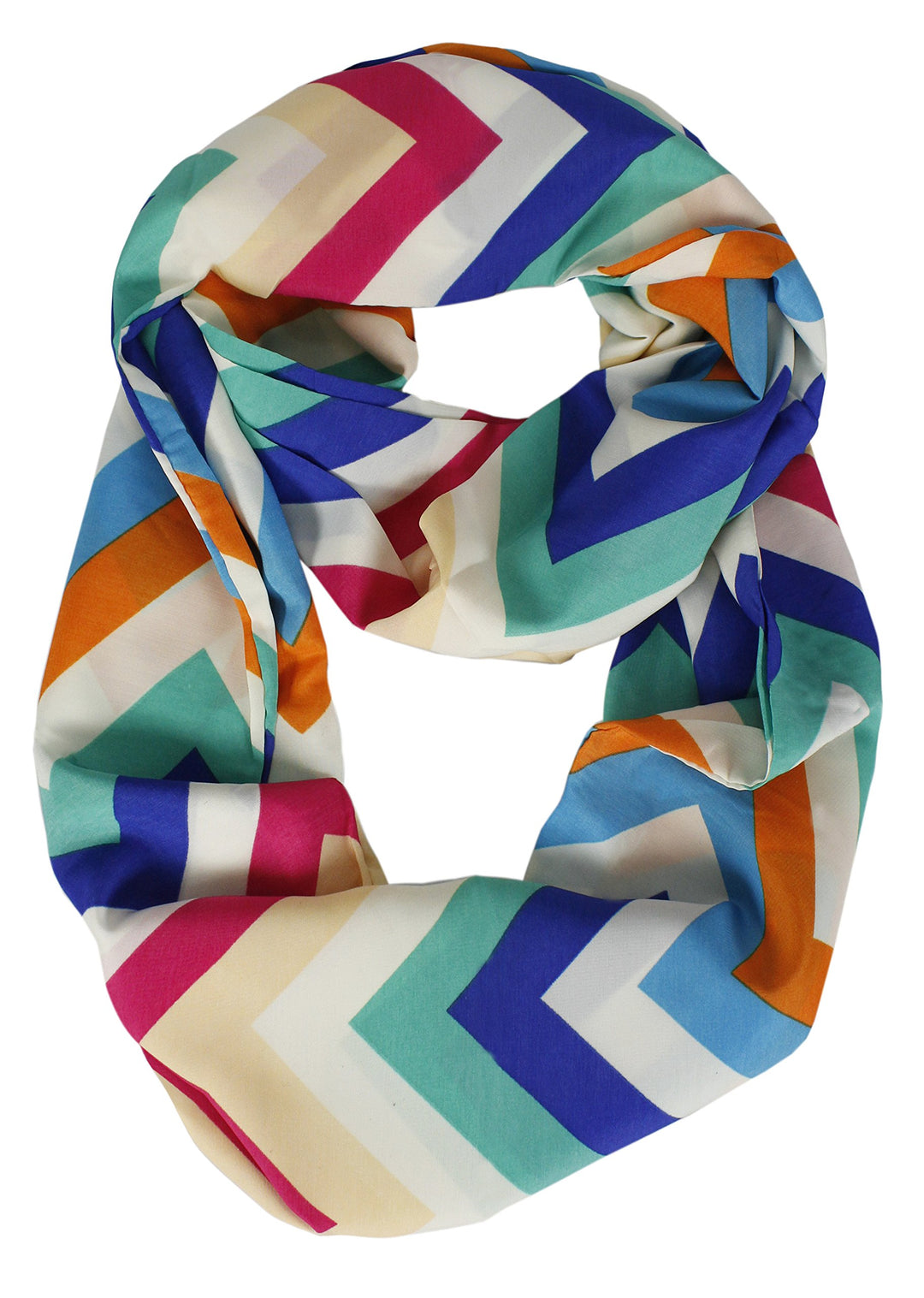 Peach Couture Bright and Beautiful Chevron Design Infinity Loop Scarves Gorgeous Green