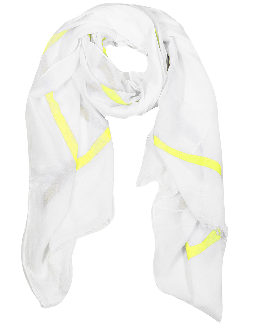 Vintage soft cotton blend block stripe shawl wrap scarf in yellow.