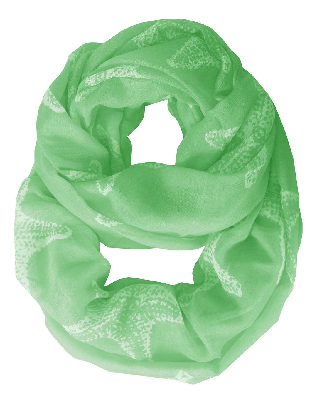 Peach Couture Summer Fashion Starfish Design Boho Infinity Loop Scarves Green