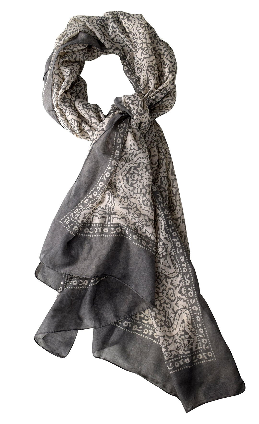 Peach Couture Elegant Damask Paisley Henna Lightweight All Season Infinity Loop (Peach Gray)