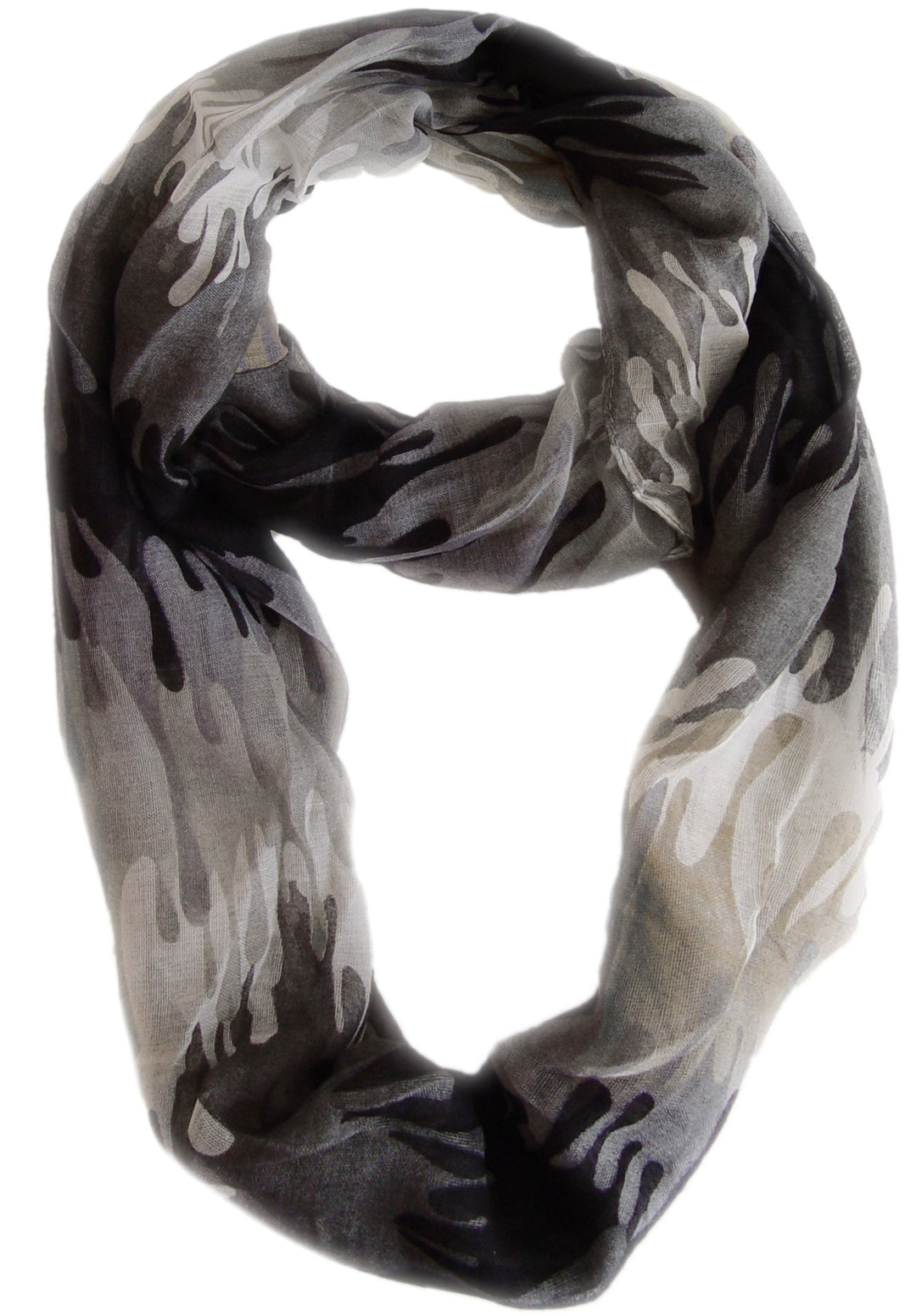 Trendy Abstract Multicolored Paint Design Infinity Loop Scarf wrap (Black)