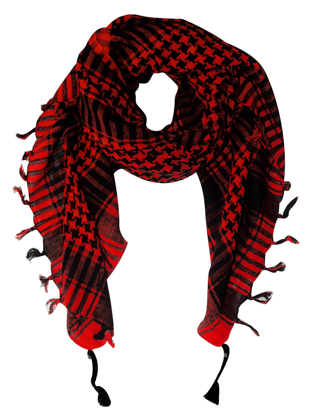 Peach Couture 100% Cotton Unisex Tactical Military Shemagh Keffiyeh Scarf Wrap Red