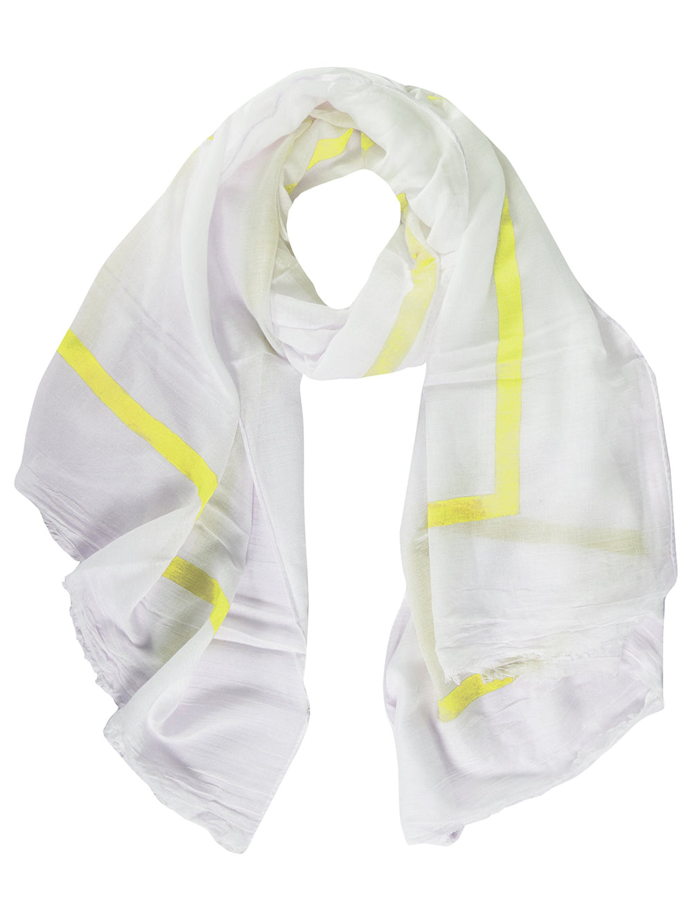 Yellow lightweight cotton blend scarf and shawl.