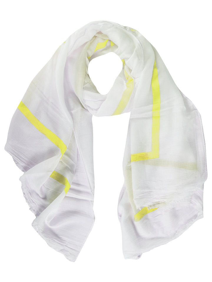 Yellow lightweight cotton blend scarf and shawl.