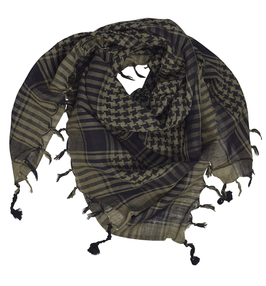 Peach Couture 100% Cotton Unisex Tactical Military Shemagh Keffiyeh Scarf (One Size, Army Green)