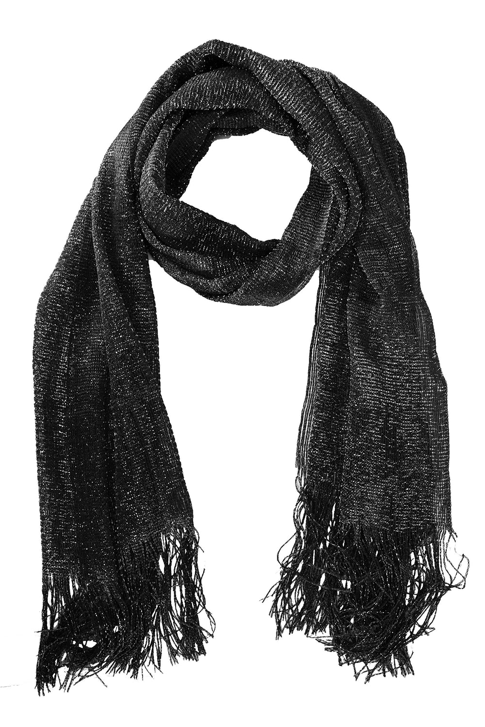 Sheer metallic shimmer mesh glitter sparkle scarf shawl wrap for women