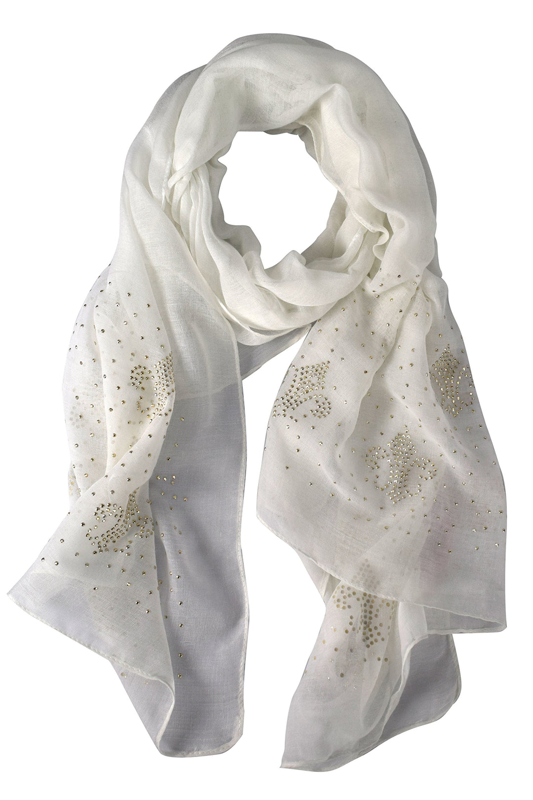 Peach Couture Classic Glittering Sparkle Studded Scarf Shawl Wrap (Snow White)
