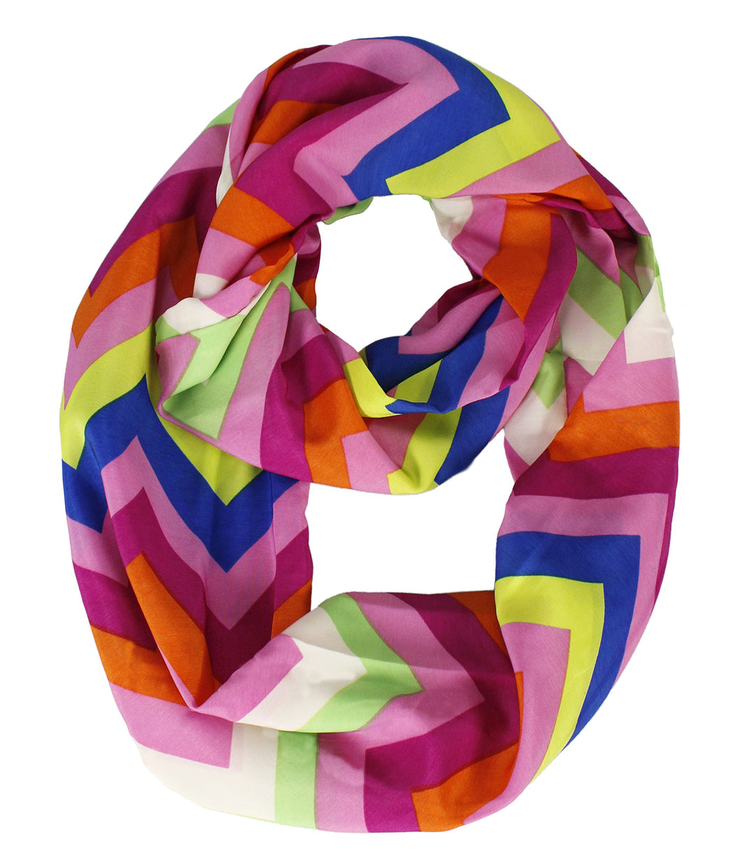 Peach Couture Bright and Beautiful Chevron Design Infinity Loop Scarves Fabulous Fuchsia