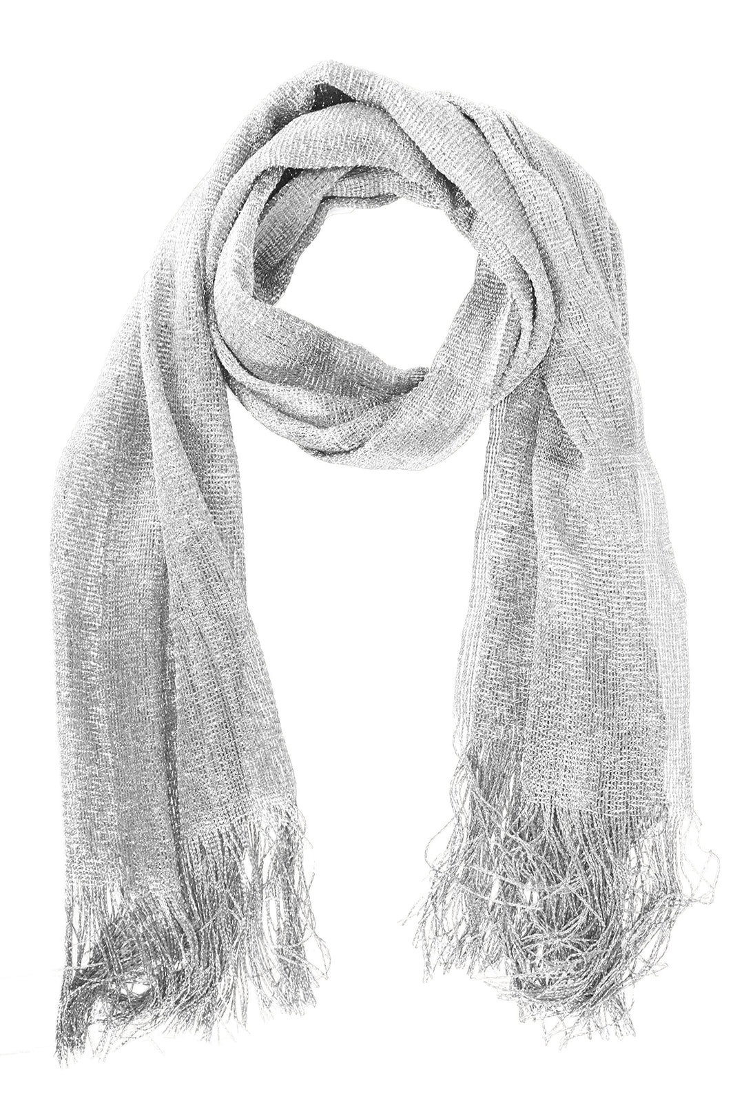 Reversible metallic paisley pashmina shawl with intricate patterns and fringe edges