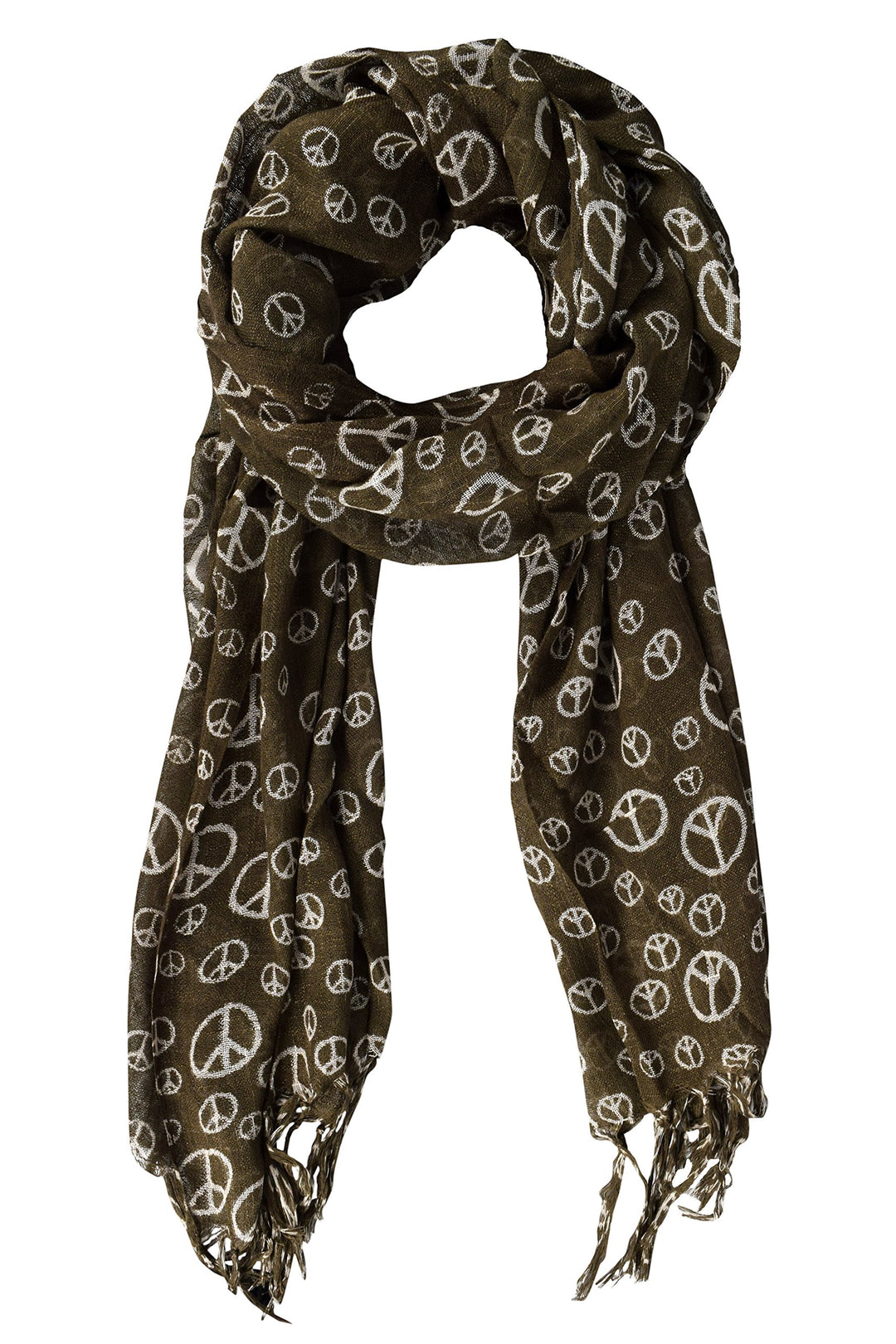 Peach Couture Peace Sign Symbol Pashminas Light Weight Scarves Shawls Wraps Taupe